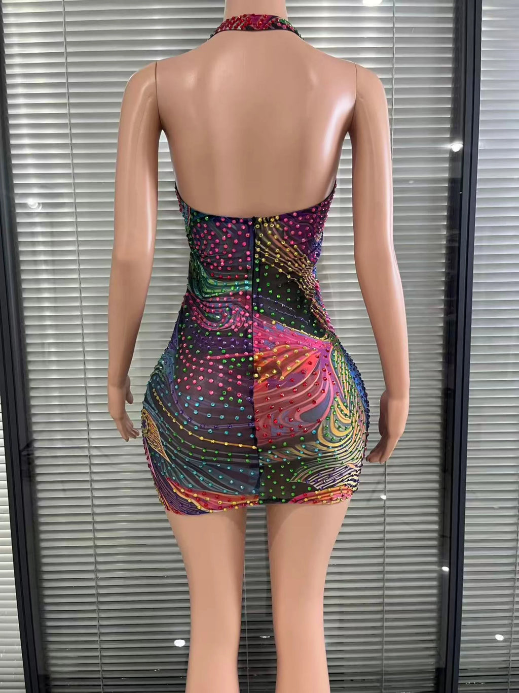 Opulent Crystal Mini Dress