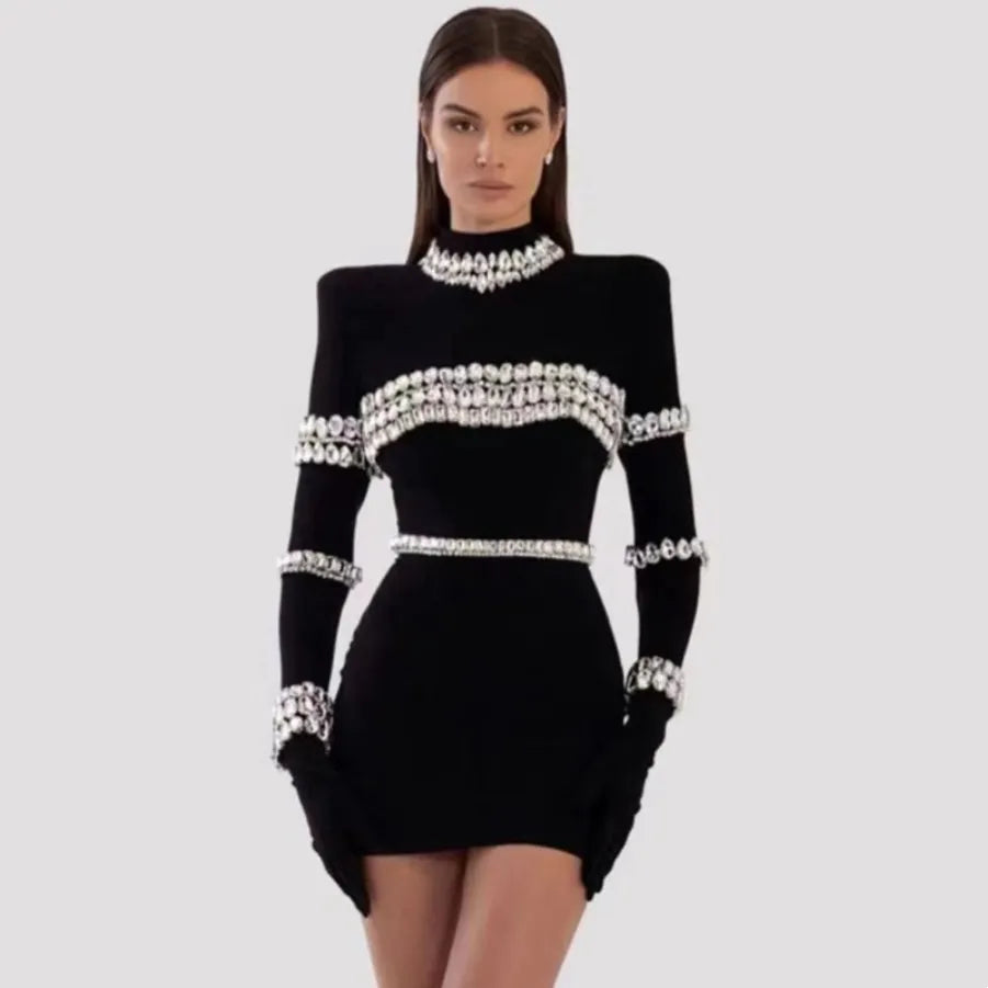 Michelle Bandage Mini Dress Black