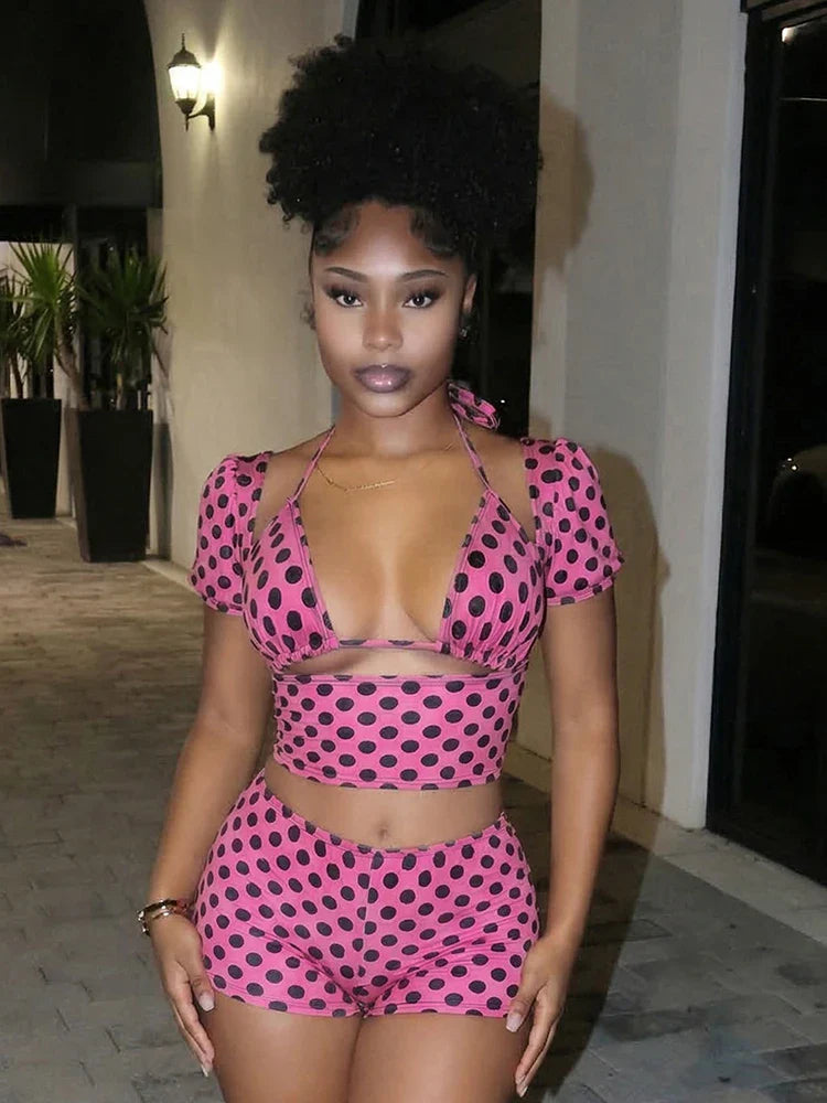 Dot Print Short Set