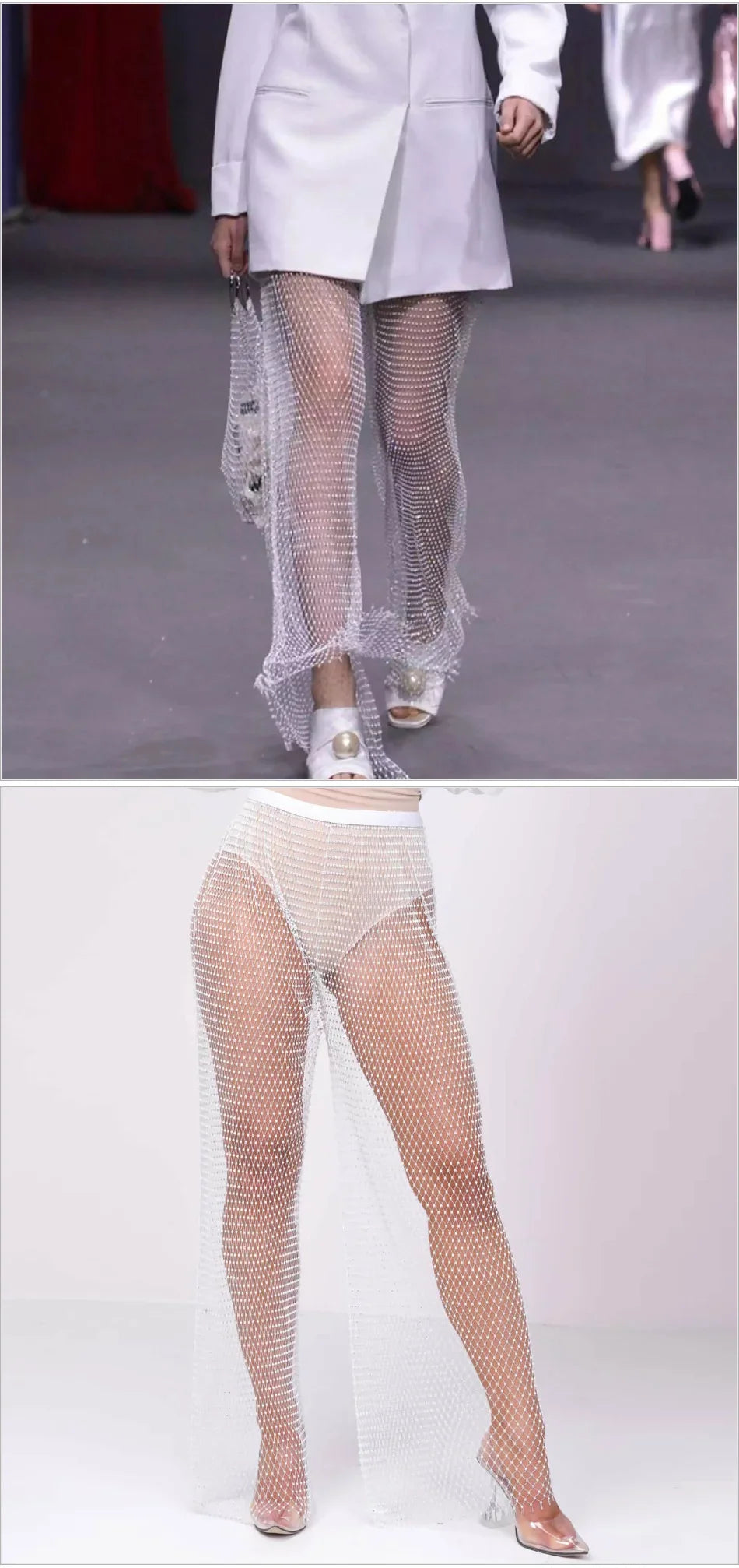Sparkle Fishnet Rhinestone Trouser