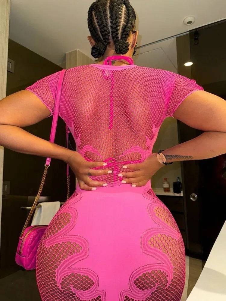 Flaming Hot Mesh Dress