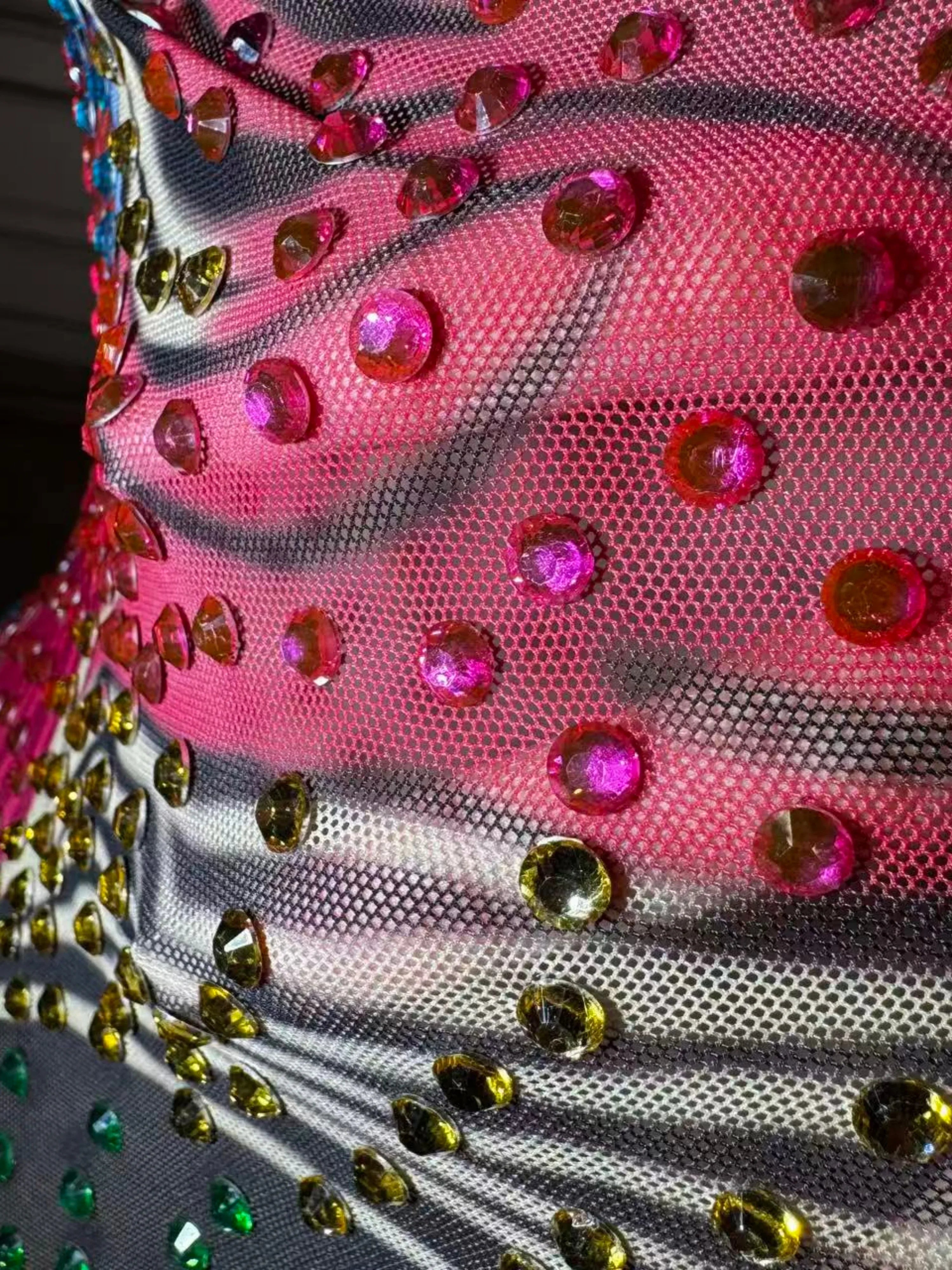 Opulent Crystal Backless Dress