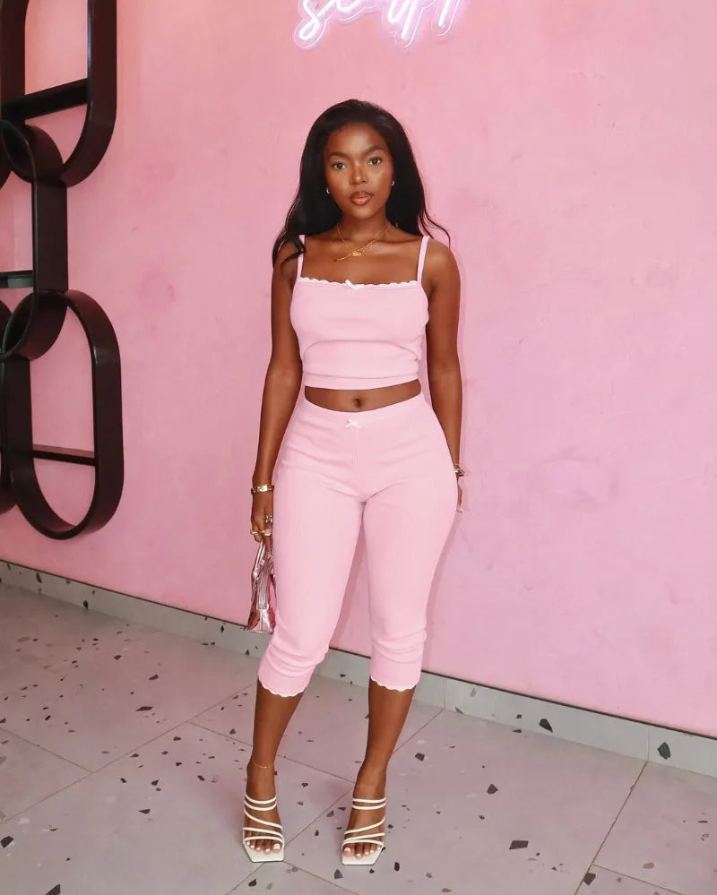 Barbie Pink Knit Pants Set