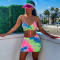 Tie Dye Mini Skirt Set Blue