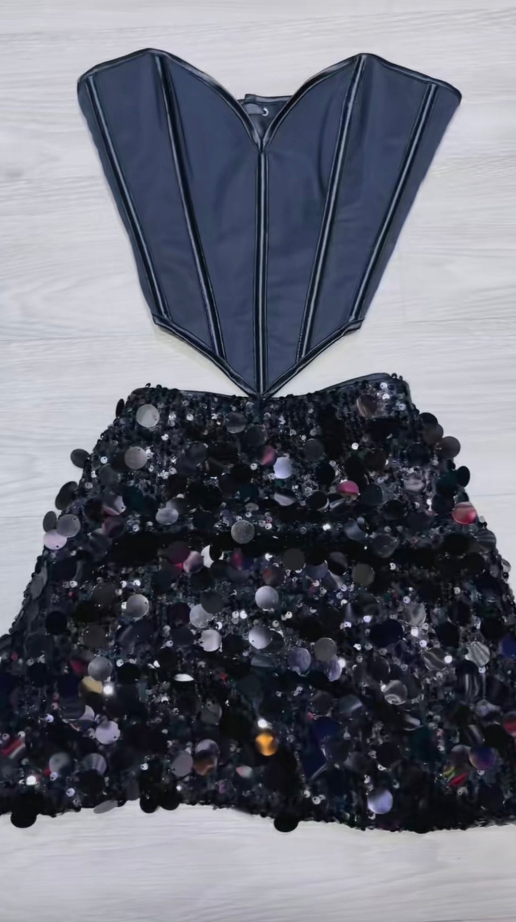 Corset Sequin Skirt Set