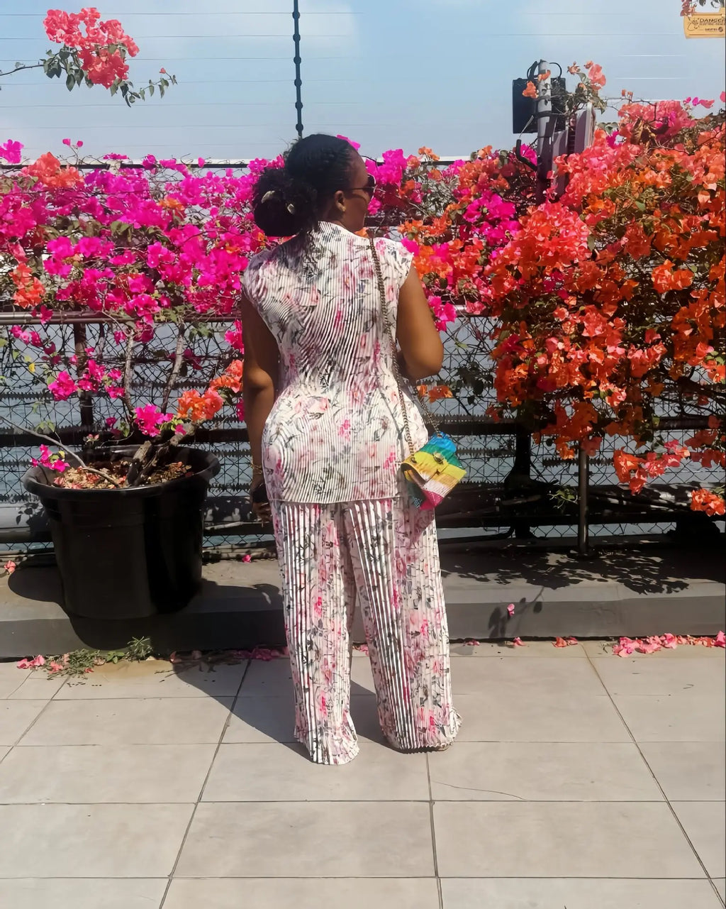 Sonya Floral Pleated Pants Set