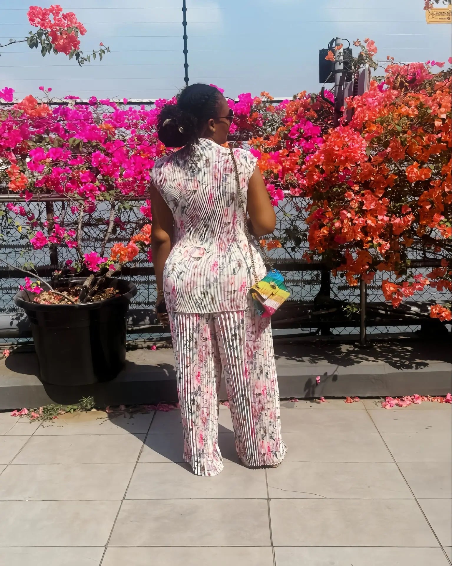 Sonya Floral Pleated Pants Set