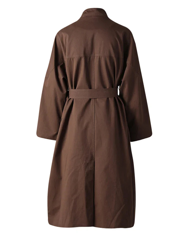 Brown Belted Trench Coat