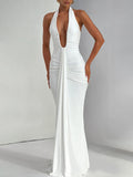 Kirsten Ruched Maxi Dress WHITE