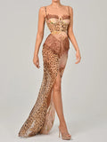 Chiffon Maxi Dress Coffee