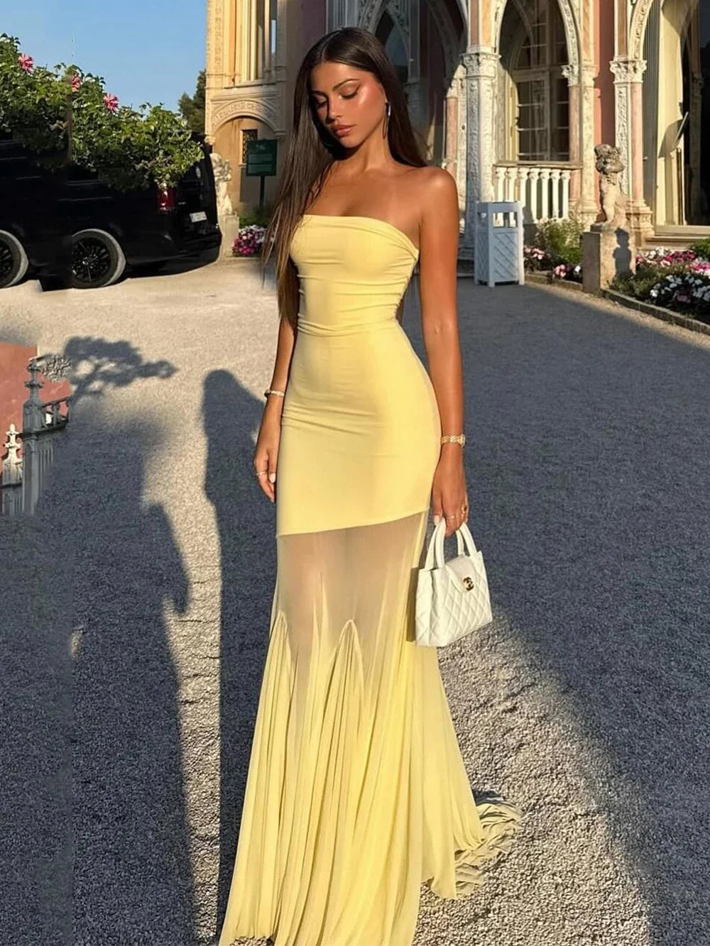 Yellow Silk Maxi Dress