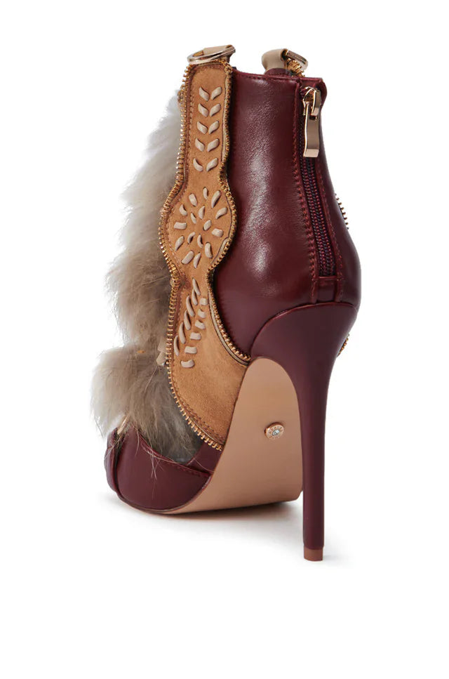 Vintage Furry Heeled Boots