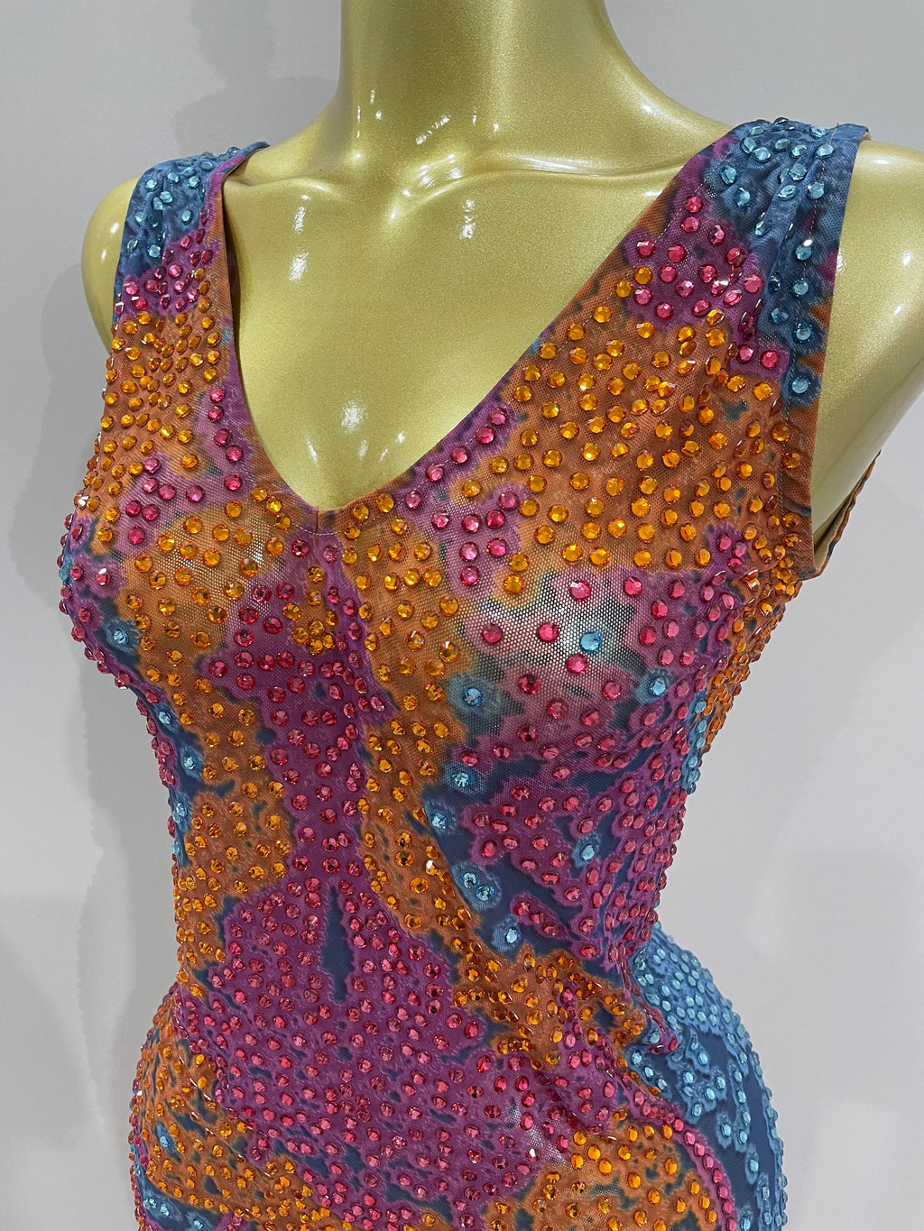 Lexa Rhinestone Mesh Dress