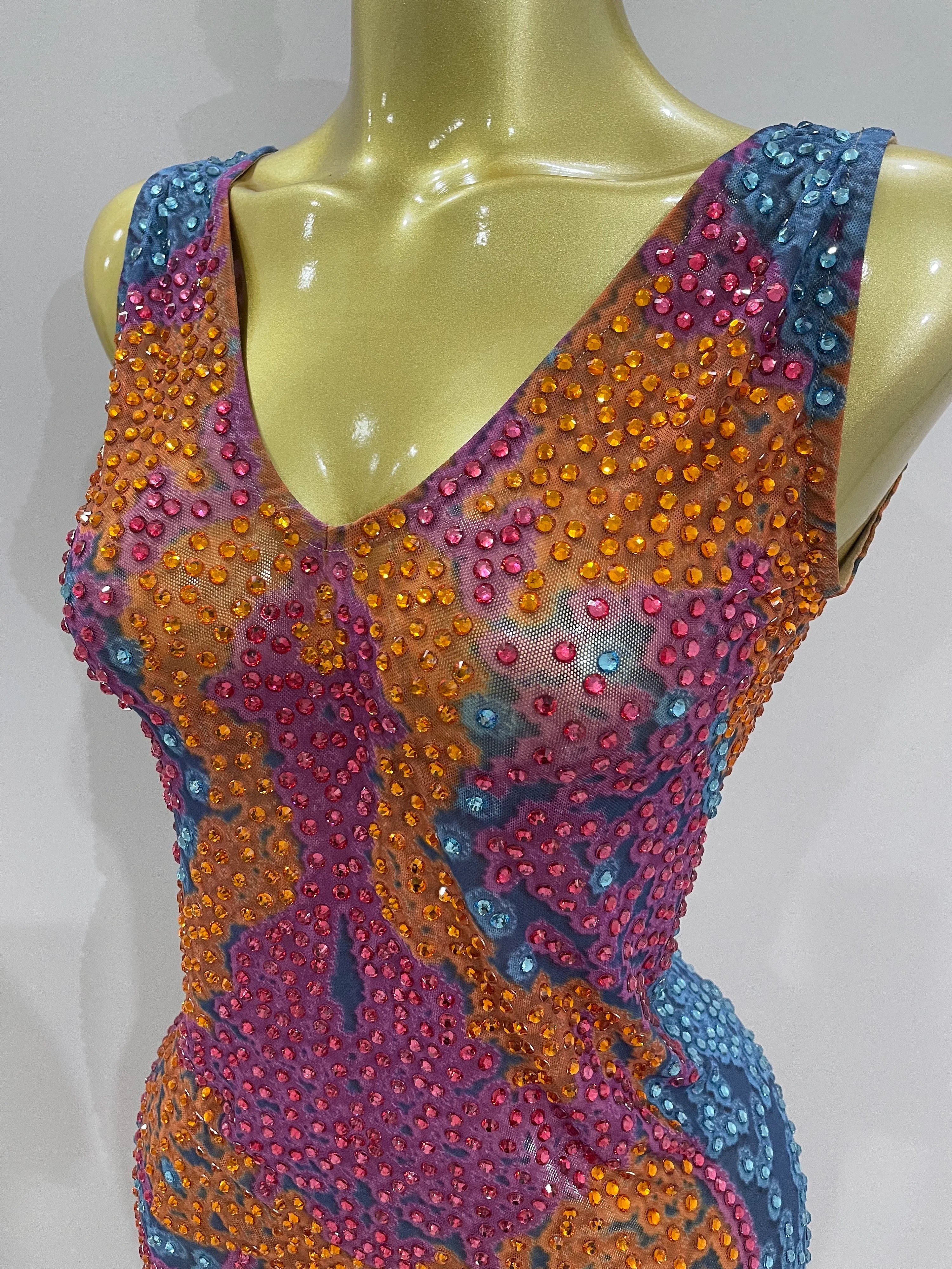 Lexa Rhinestone Mesh Dress