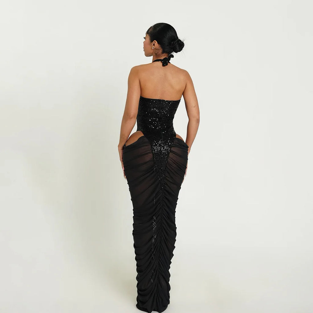 Vanna Mesh Sequin Dress