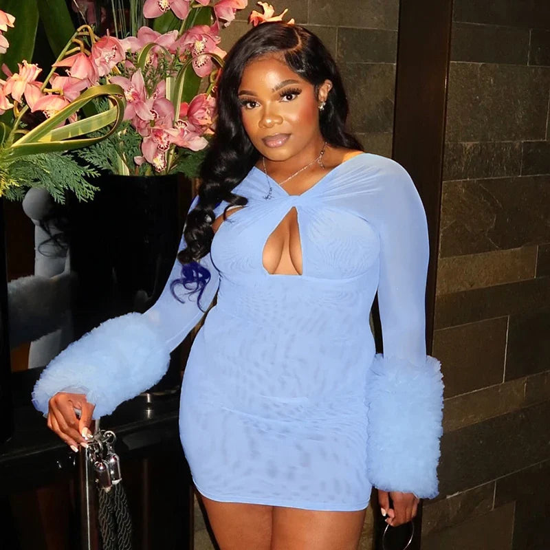 Layered Mesh Mini Dress
