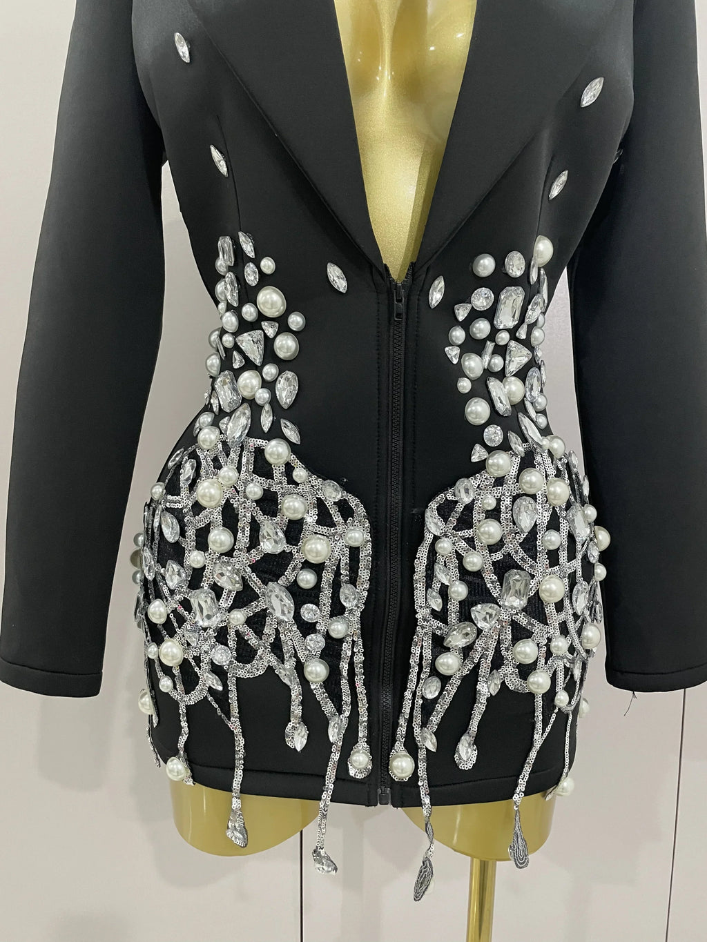 Pearls Blazer Mini Dress