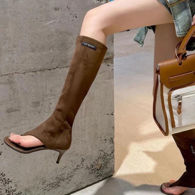 Open Toe Heel Boots