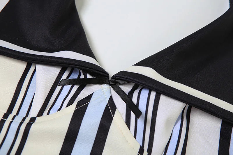 Michella Stripe Mini Skirt Set