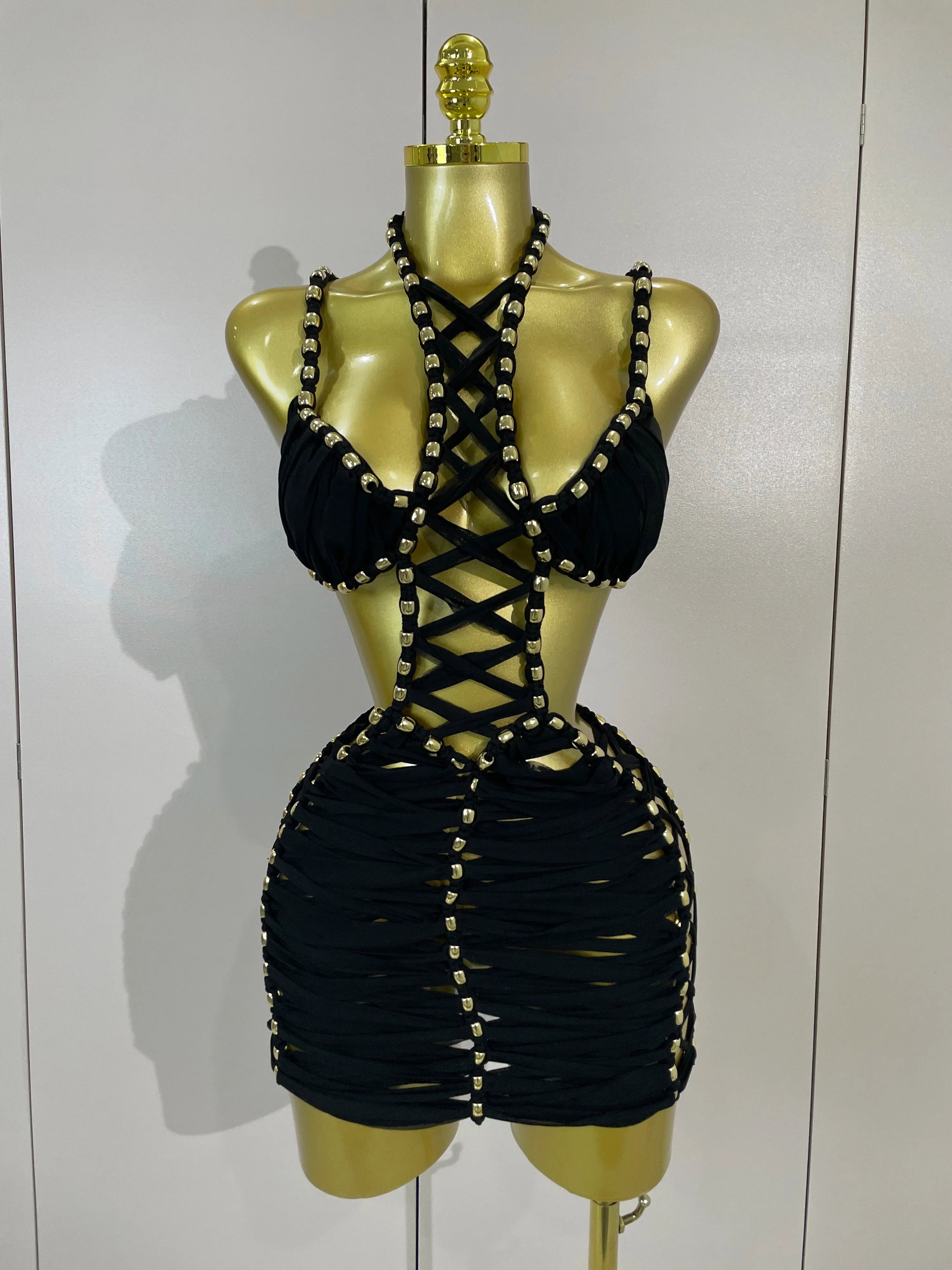 Kayda Luxe Mini Dress- Black