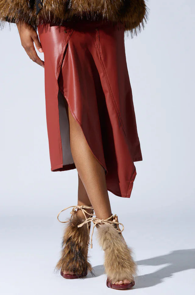 Vintage Furry Heeled Boots