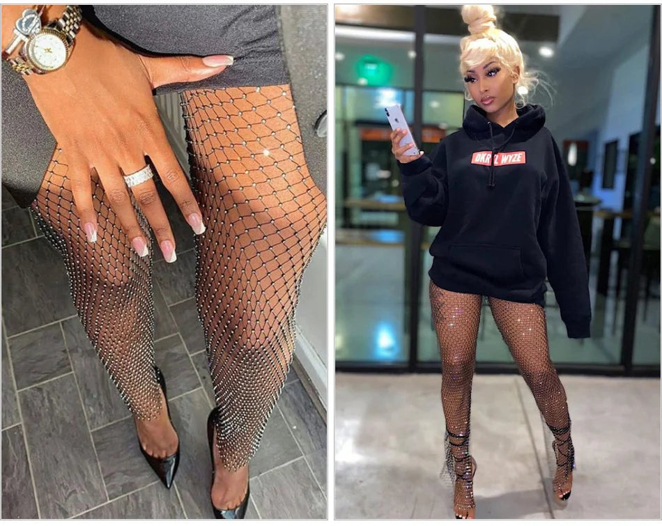 Sparkle Fishnet Rhinestone Trouser