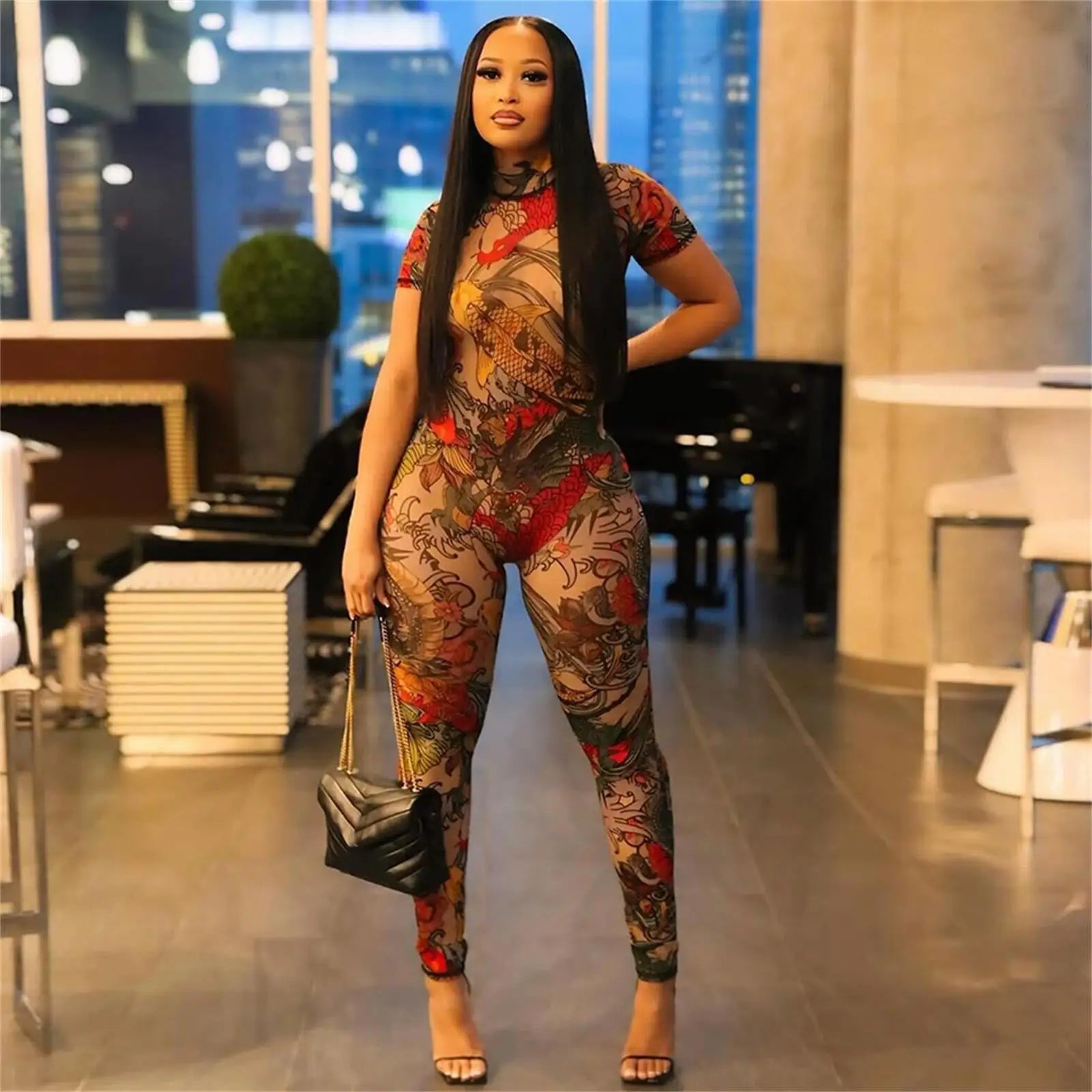 Baddie Mesh Backless Jumpsuit 1