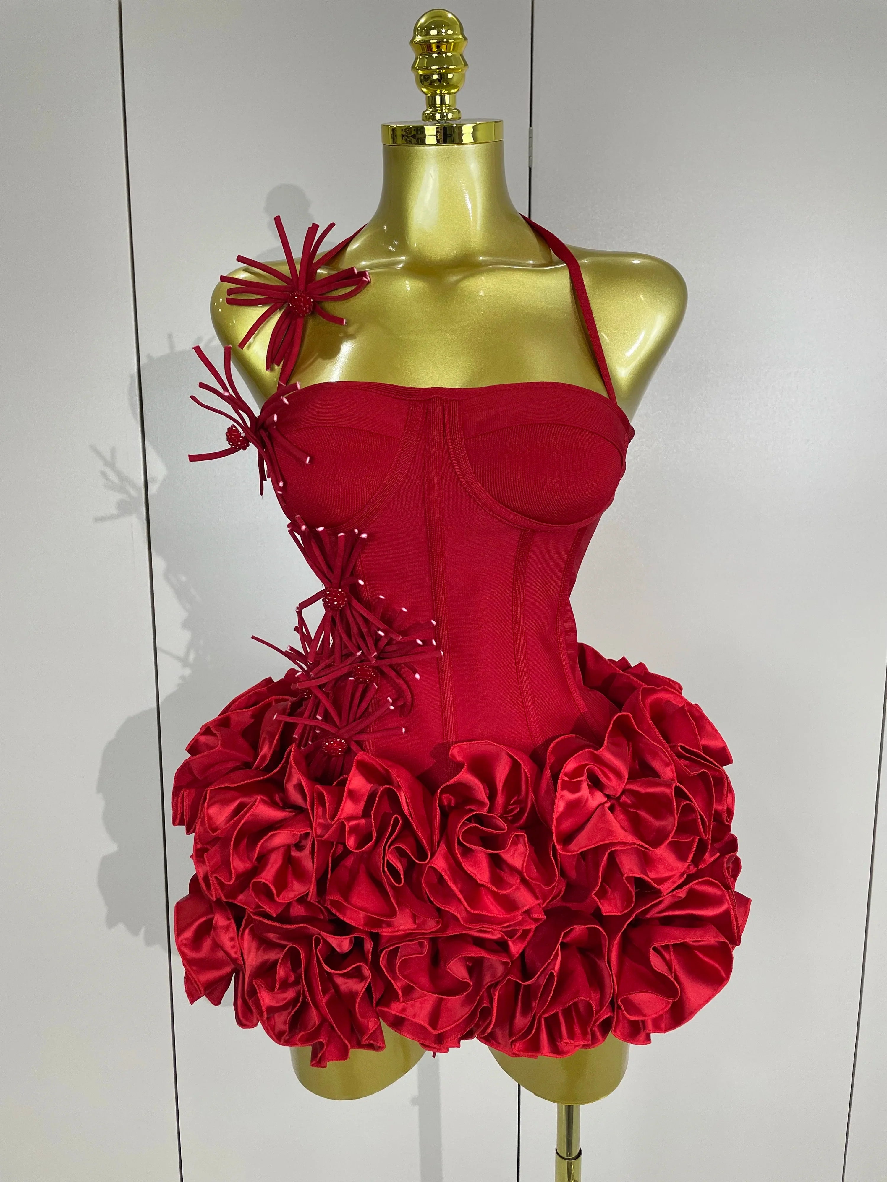 Kayla Bandage Mini Dress Red