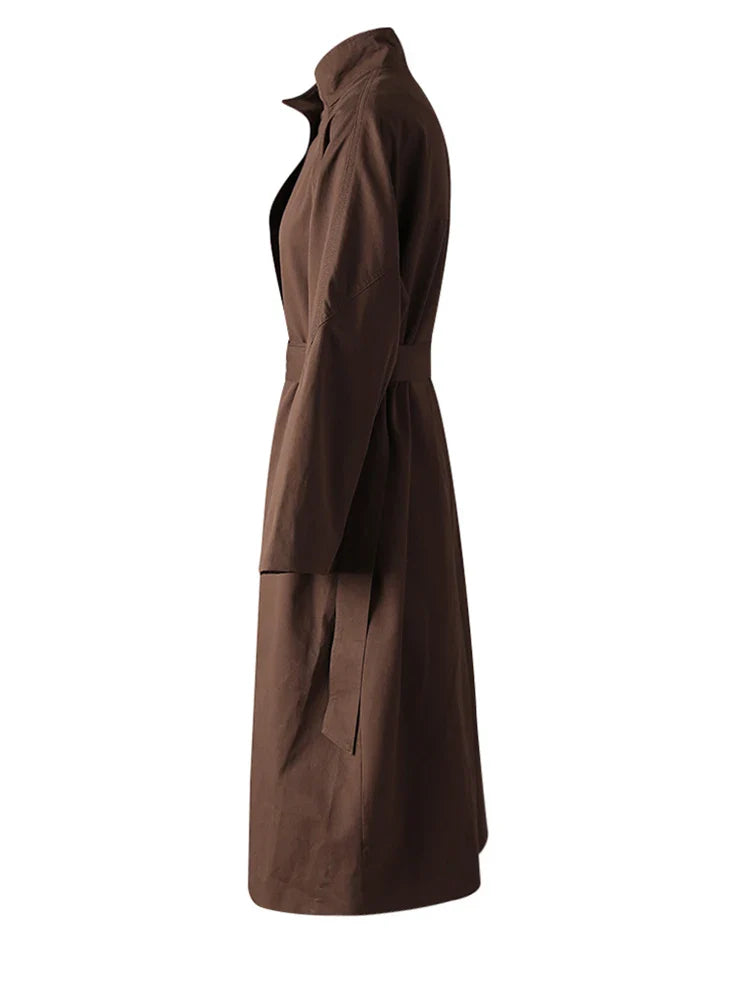 Brown Belted Trench Coat