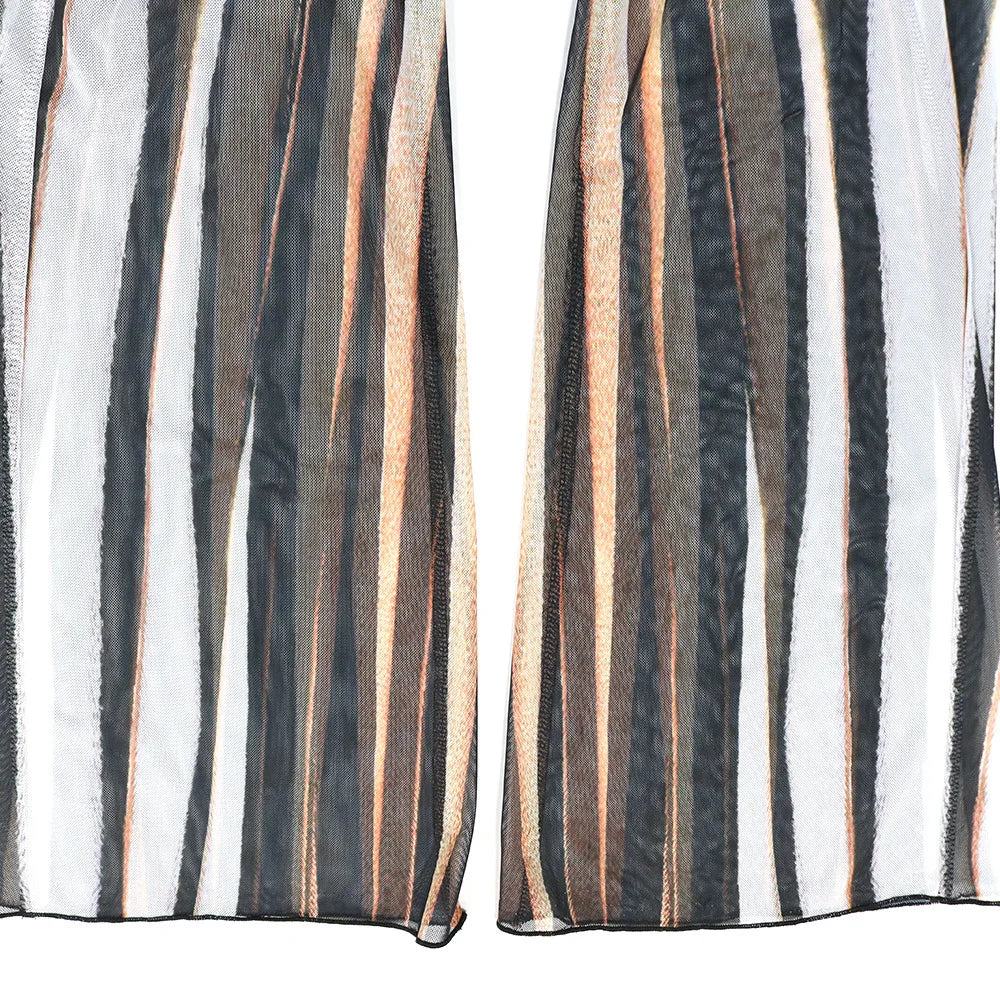 Loanda Sheer Mesh Flare Pants Set