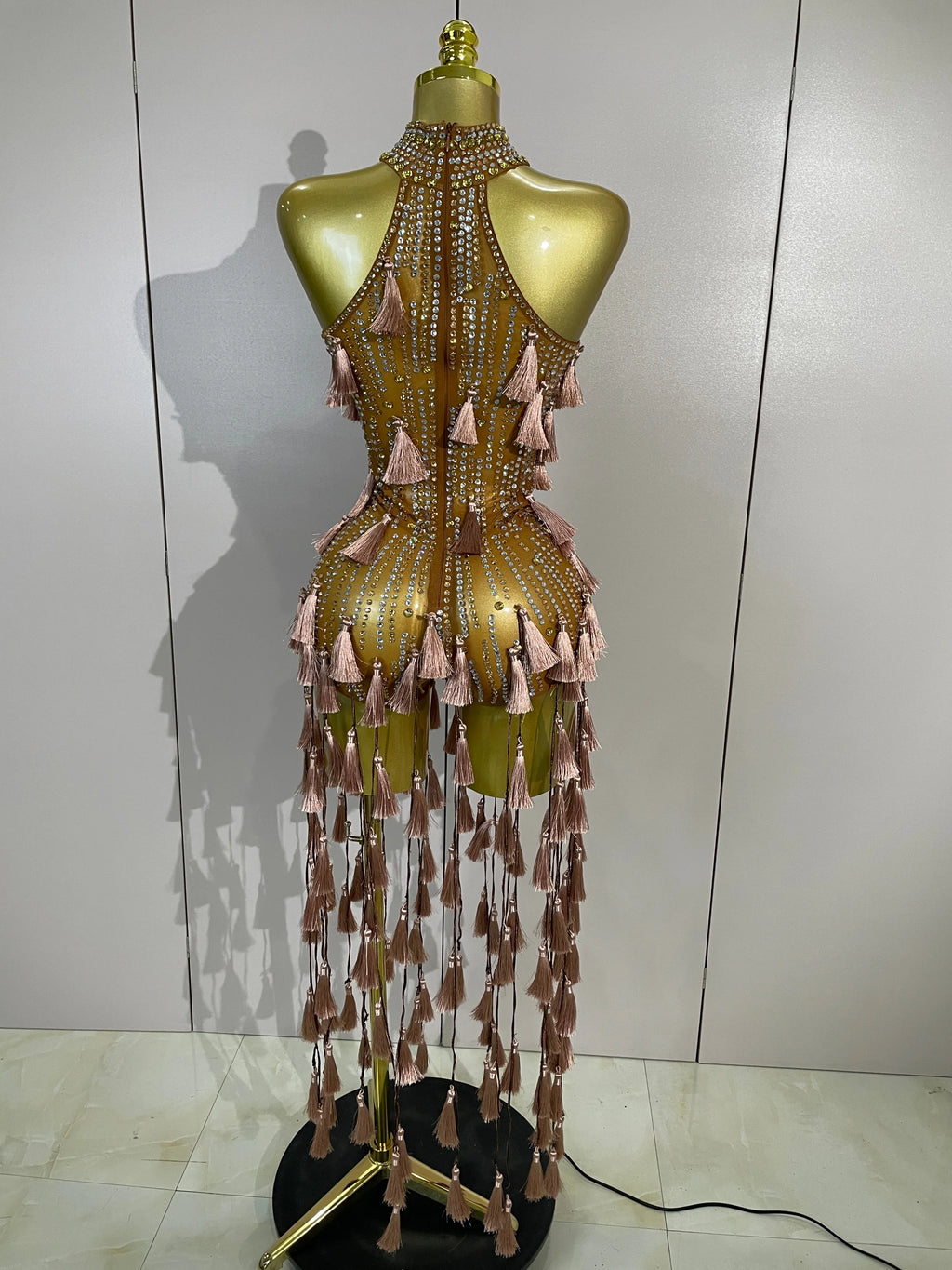 Siena Mesh Bodysuit Tassel Dress
