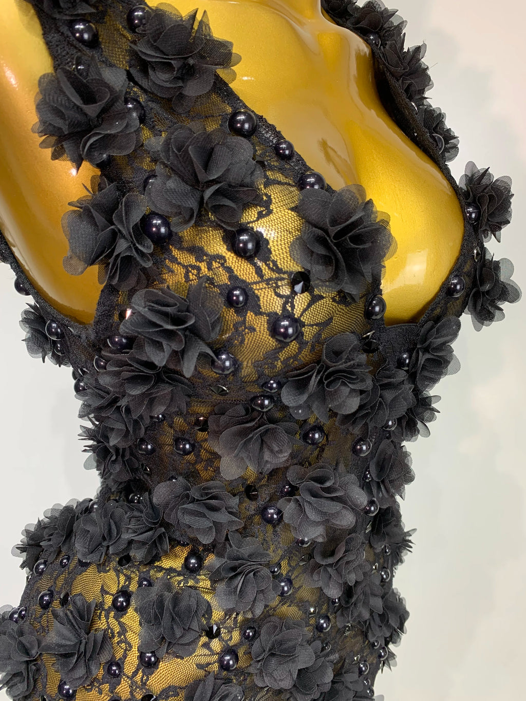Flower Pearls Mini Dress