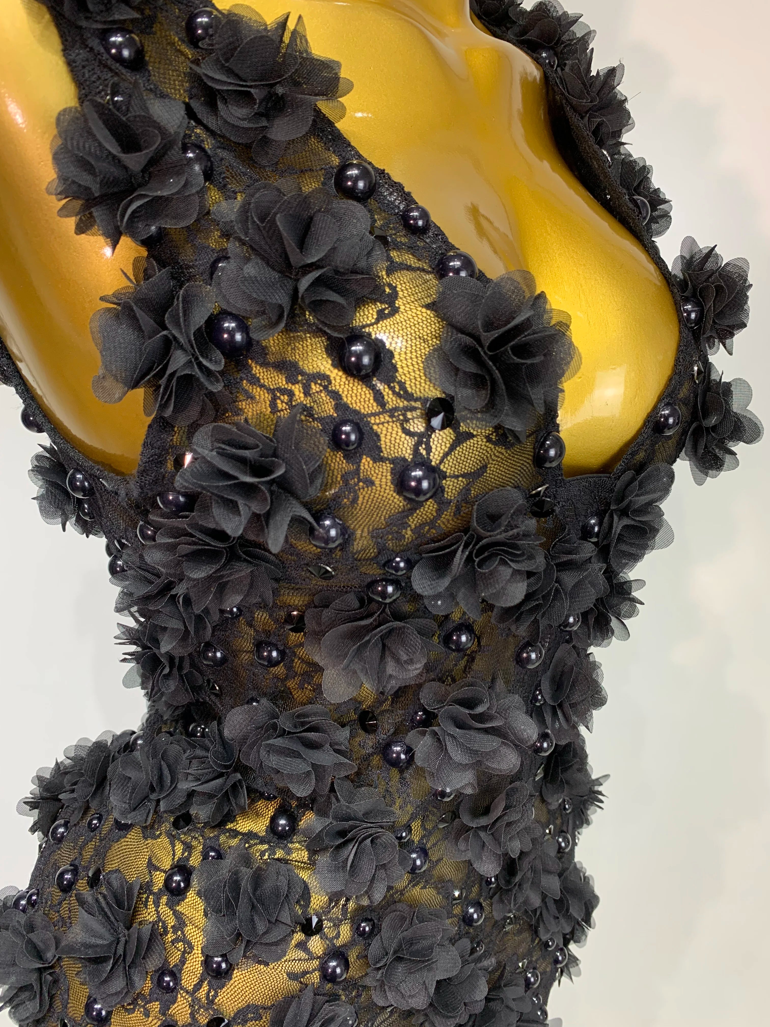 Flower Pearls Mini Dress