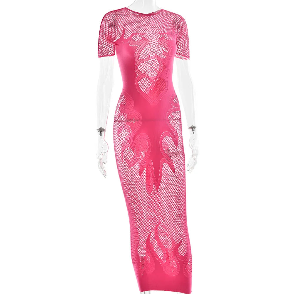 Flaming Hot Mesh Dress