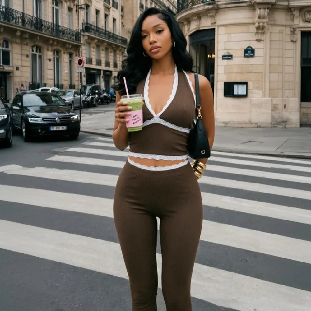 Maddie Knit Capri Pants Set
