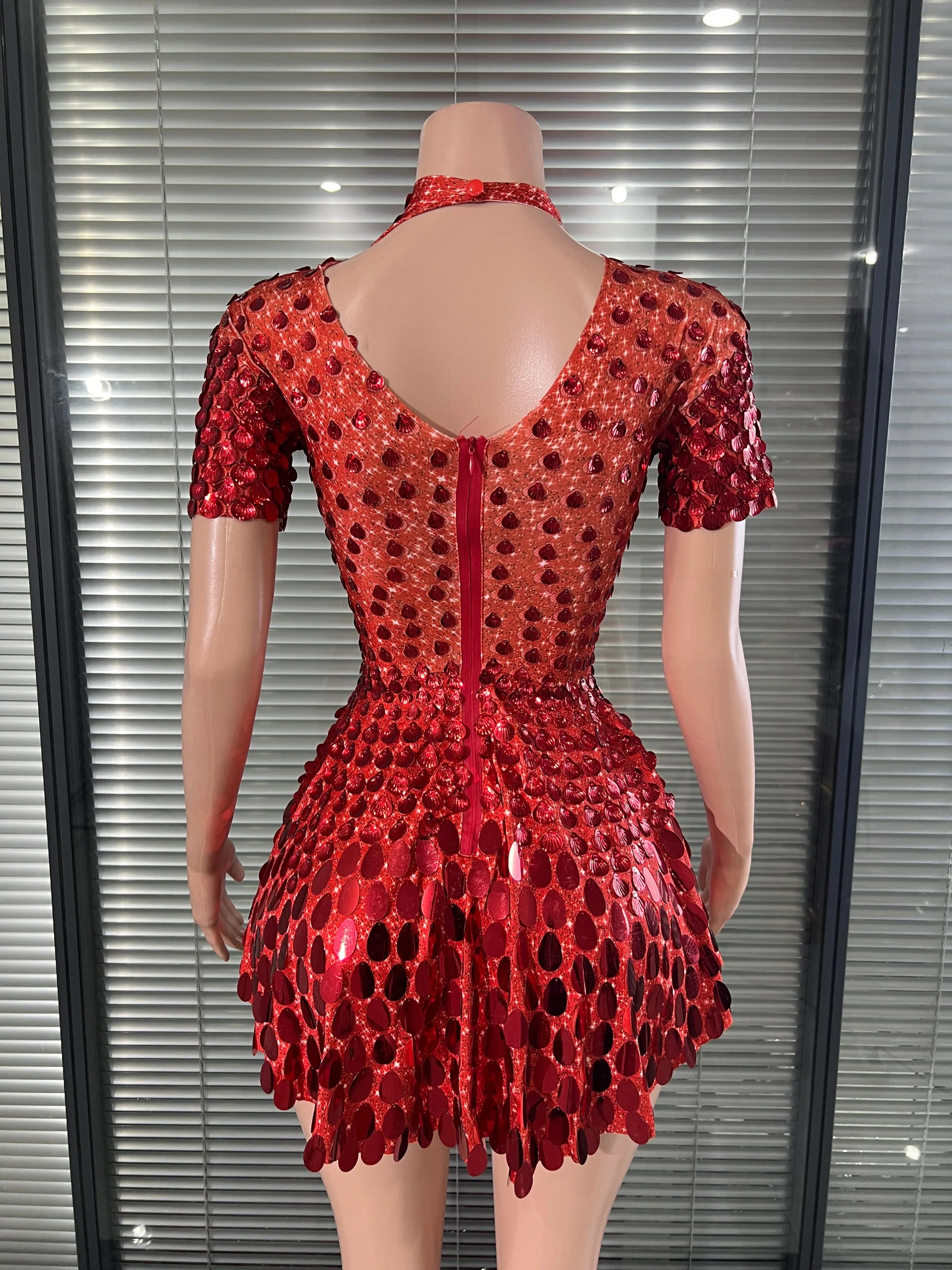 Scale Sequin Bodysuit Dress