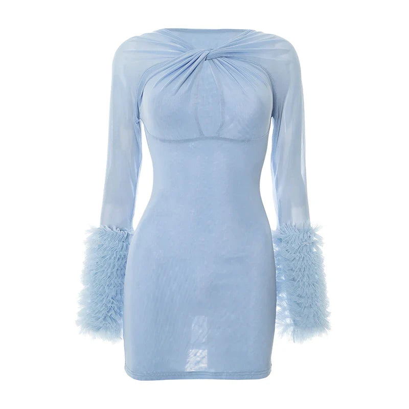 Layered Mesh Mini Dress