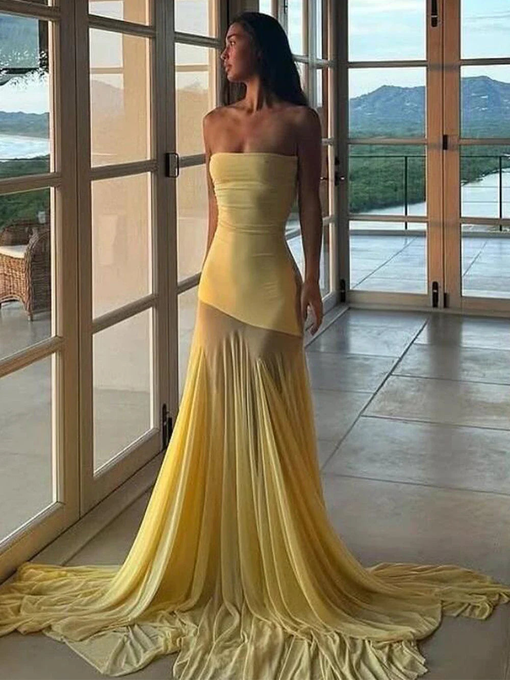 Yellow Silk Maxi Dress