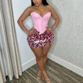 Corset Sequin Skirt Set