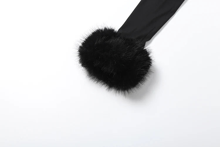 Shawl Fur Skirt Set