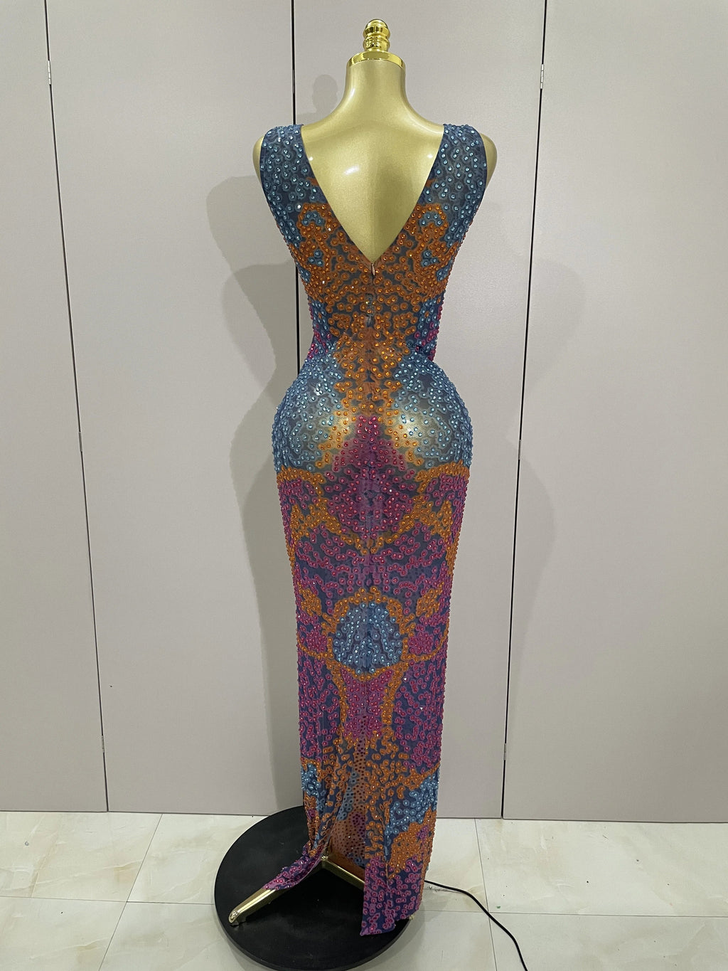 Lexa Rhinestone Mesh Dress