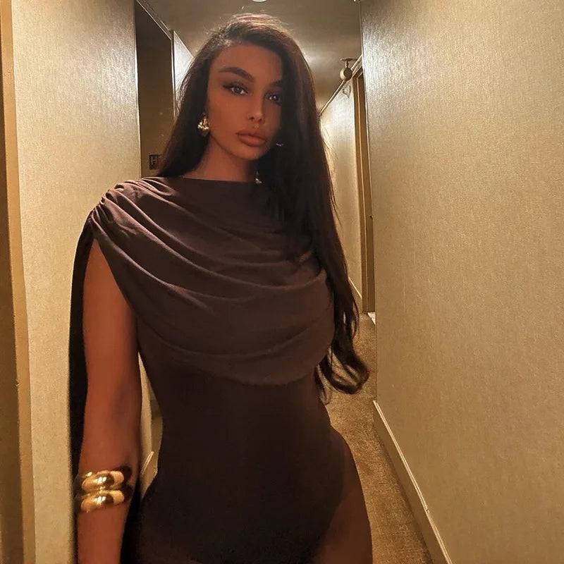 Chic Swing Collar Bodysuit Jumpsuit