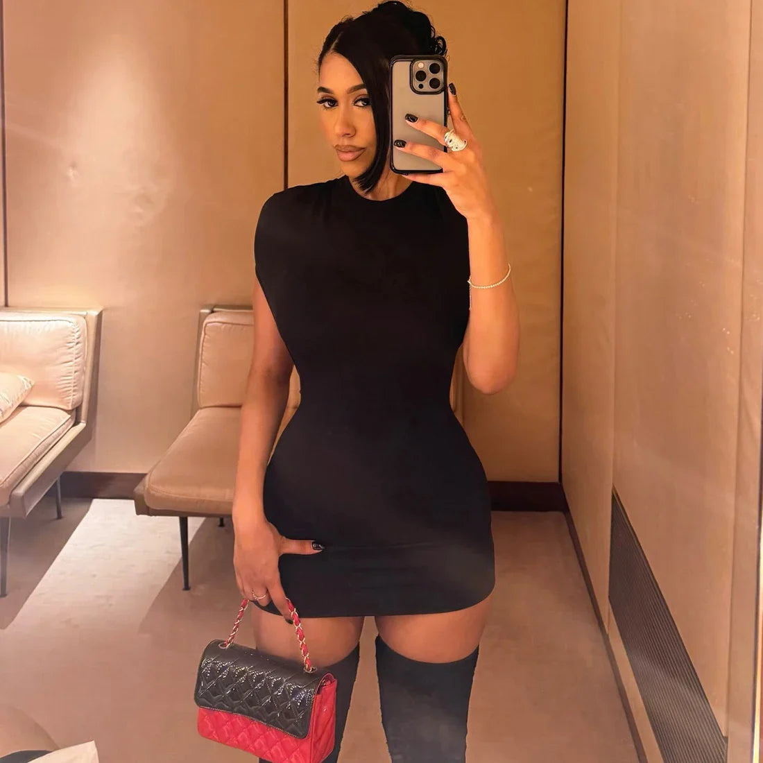 Ruched Backless Mini Dress