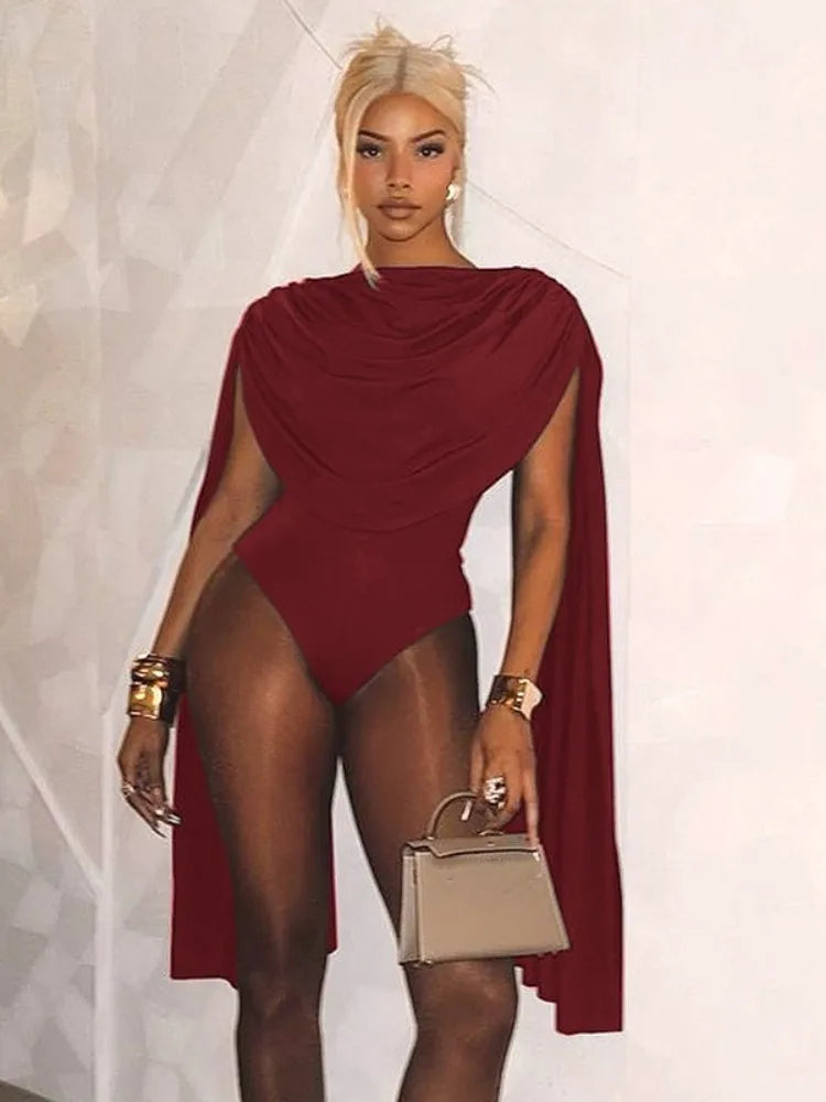 Chic Swing Collar Bodysuit Jumpsuit