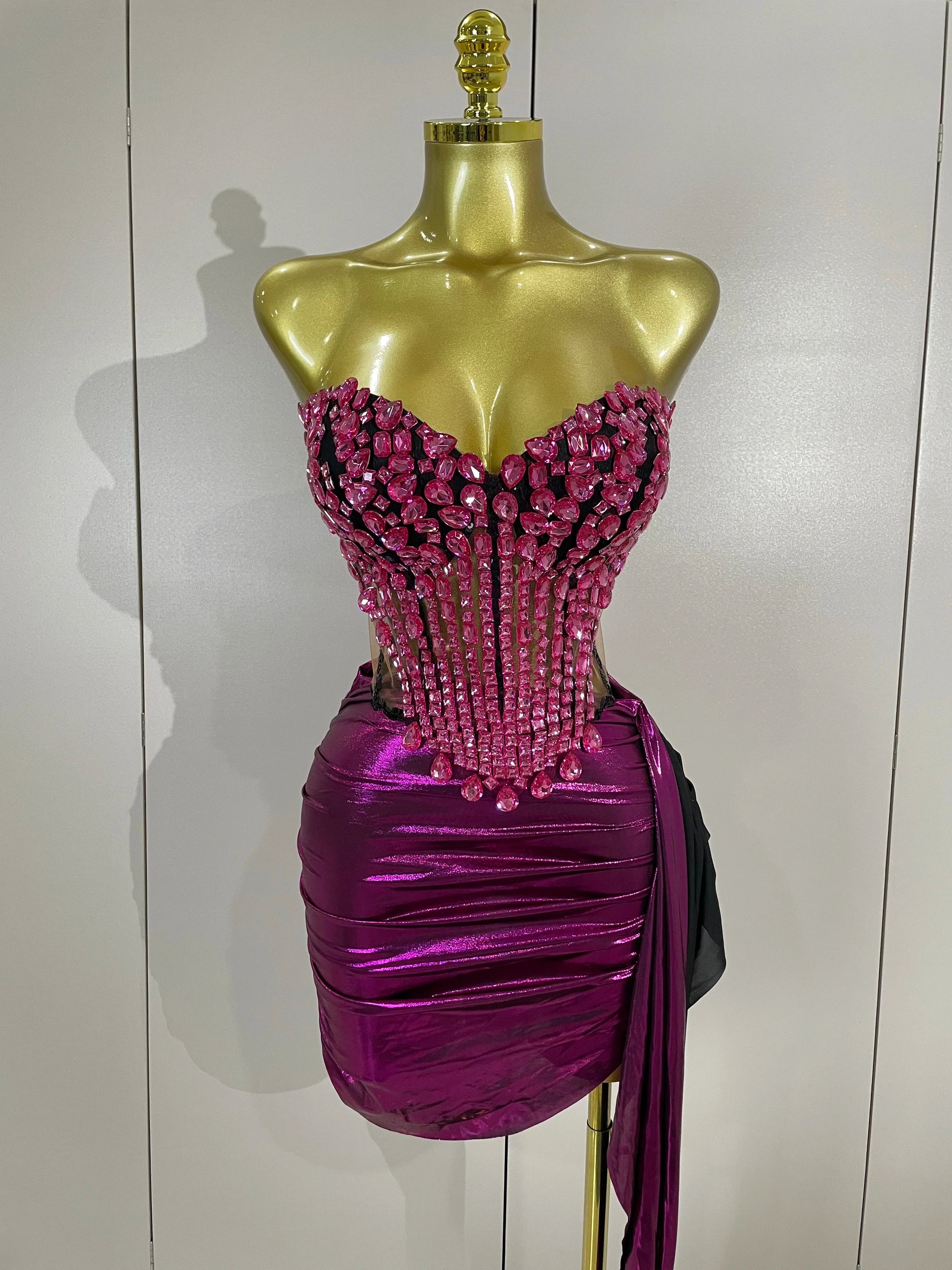 Krystal Dress Set Rose Red