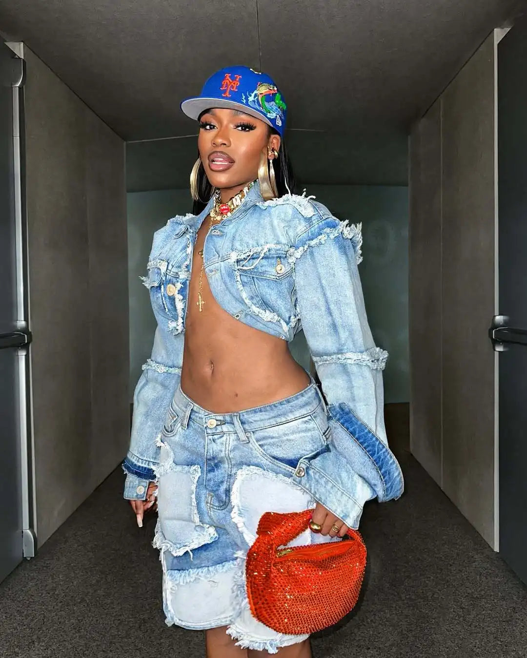 Helena Denim Short Set