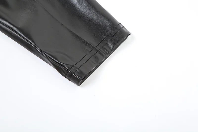 Black Leather Short Set