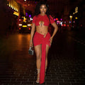 Paityn Ruched Skirt Set Red