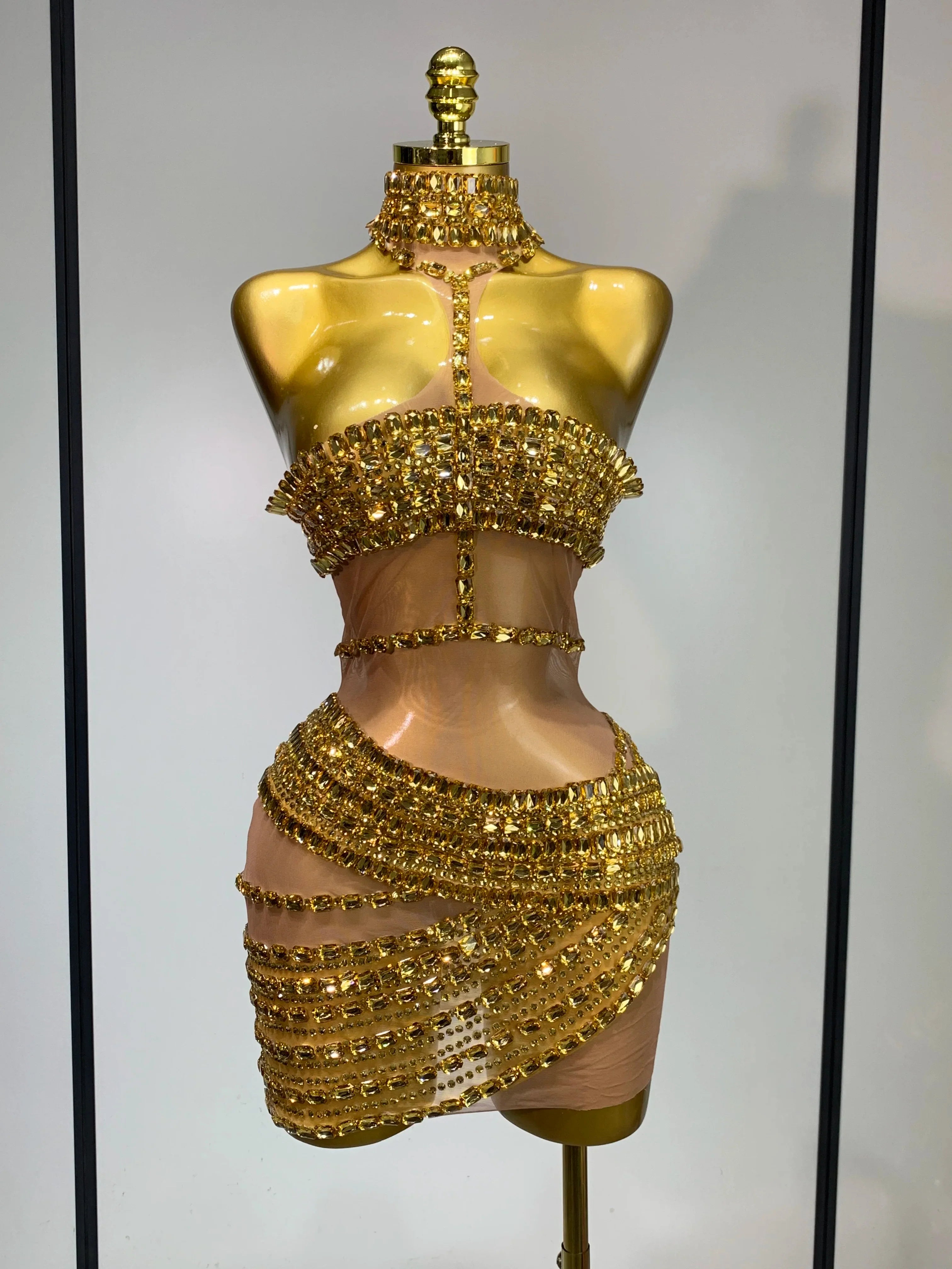 Nayla Diamond Dress Gold