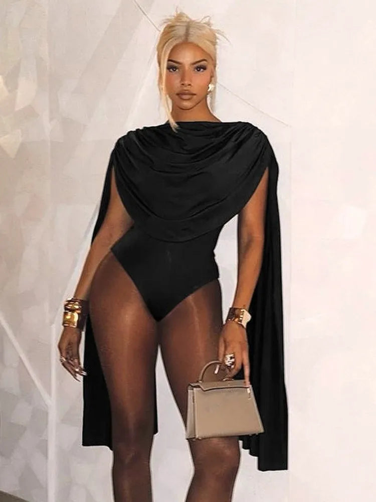 Chic Swing Collar Bodysuit Jumpsuit